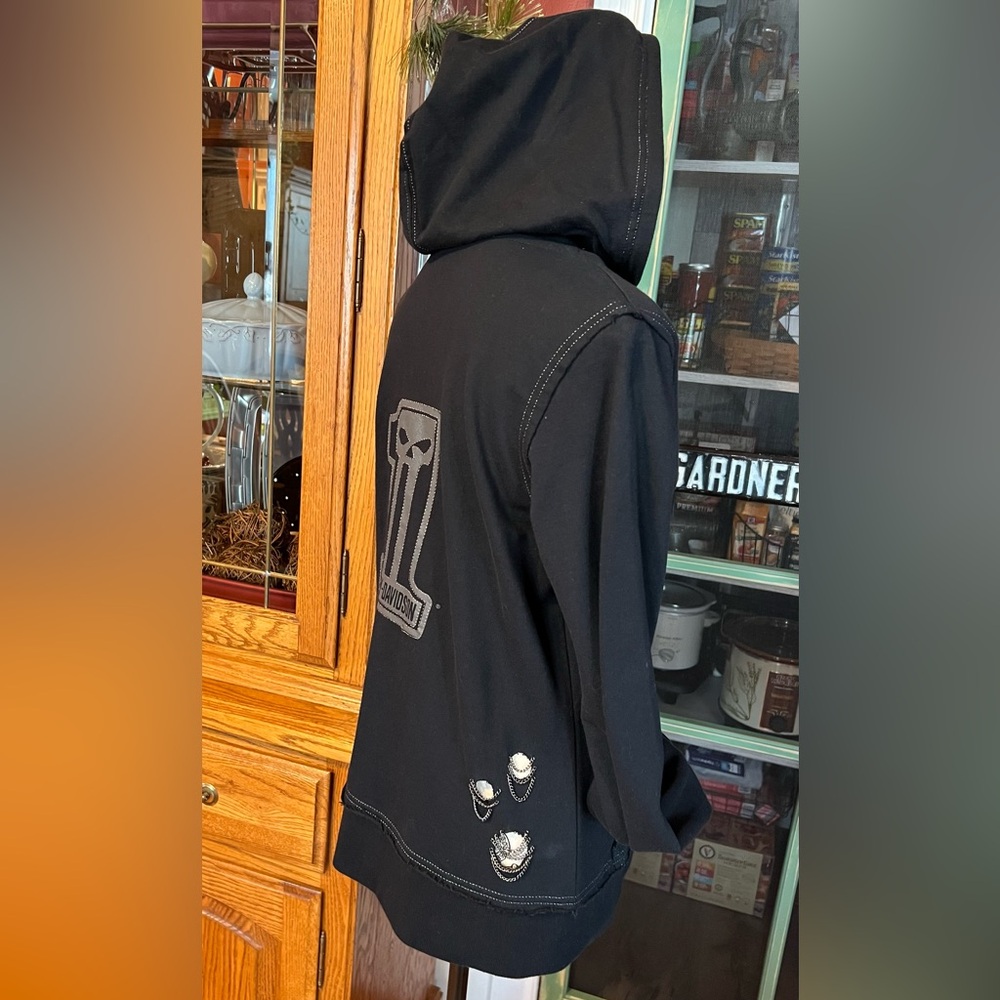 Harley-Davidson® Willie G UNIQUE RARE Distressed Hoodie With Chains - NWOT 💀 - Picture 11 of 16